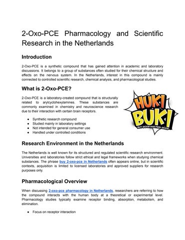 2-Oxo-PCE Laboratory Research and Pharmacology in Netherlands