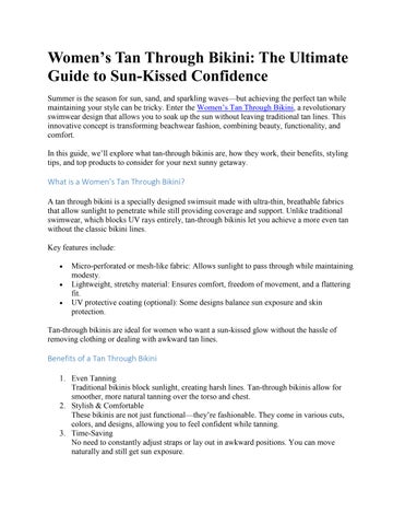 Women‘s Tan Through Bikini