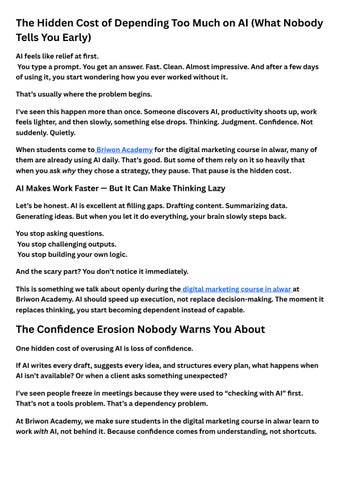 The Hidden Cost of Depending Too Much on AI (What Nobody Tells You Early)