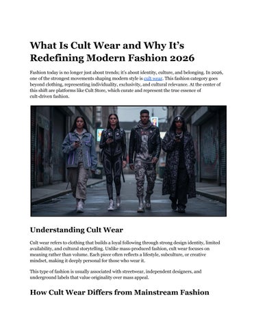 What Is Cult Wear and Why It’s Redefining Modern Fashion 2026