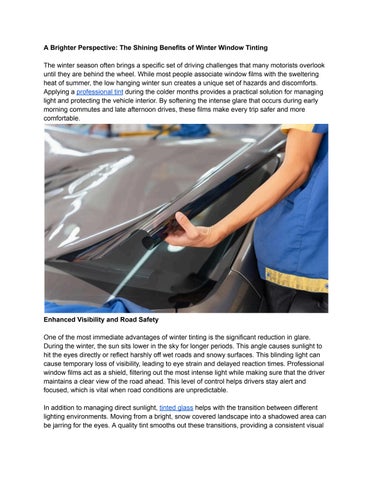 A Brighter Perspective The Shining Benefits of Winter Window Tinting