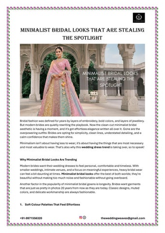 Minimalist Bridal Looks That Are Stealing The Spotlight