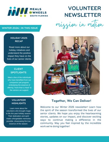 2026 Winter Volunteer Newsletter