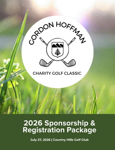 2026 Gordon Hoffman Charity Golf Classic Sponsorship & Registration Package