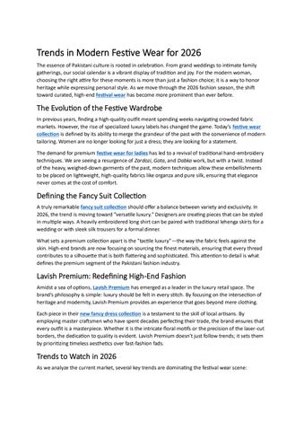 Trends in Modern Festive Wear for 2026