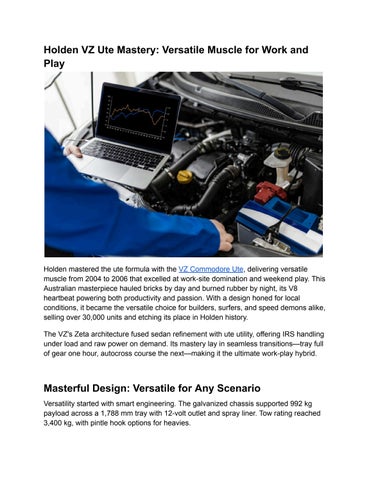 Holden VZ Ute Mastery_ Versatile Muscle for Work and Play