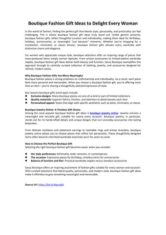 Boutique Fashion Gift Ideas to Delight Every Woman