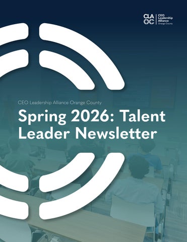 Talent Leader Newsletter - Spring 2026