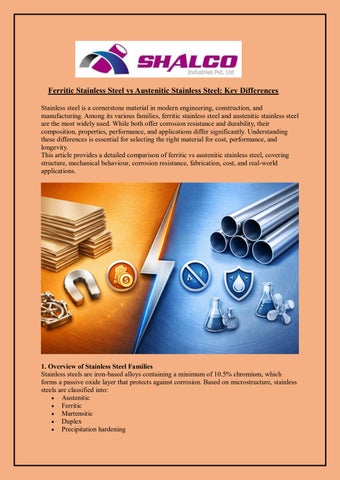 Ferritic Stainless Steel vs Austenitic Stainless Steel: Key Differences