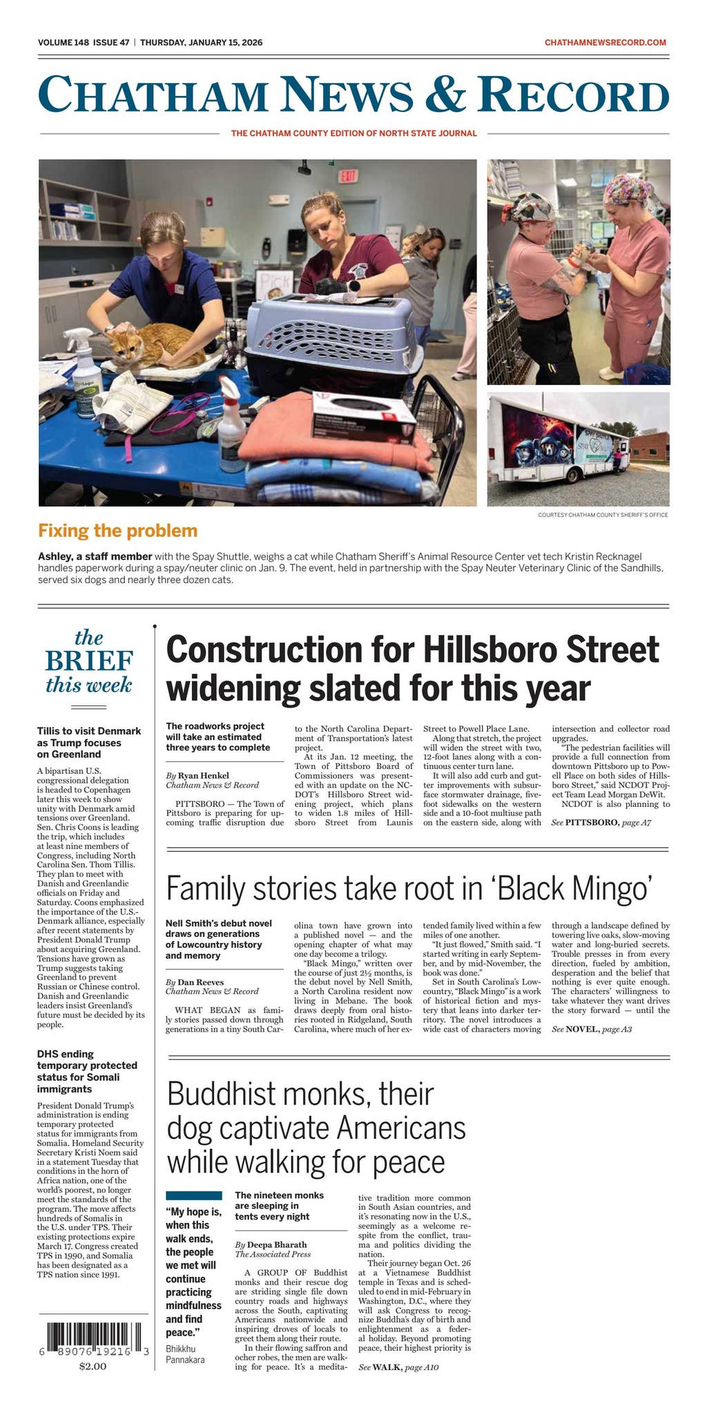 Chatham News &amp; Record Vol. 148, Issue 47 by North State Journal - Issuu
