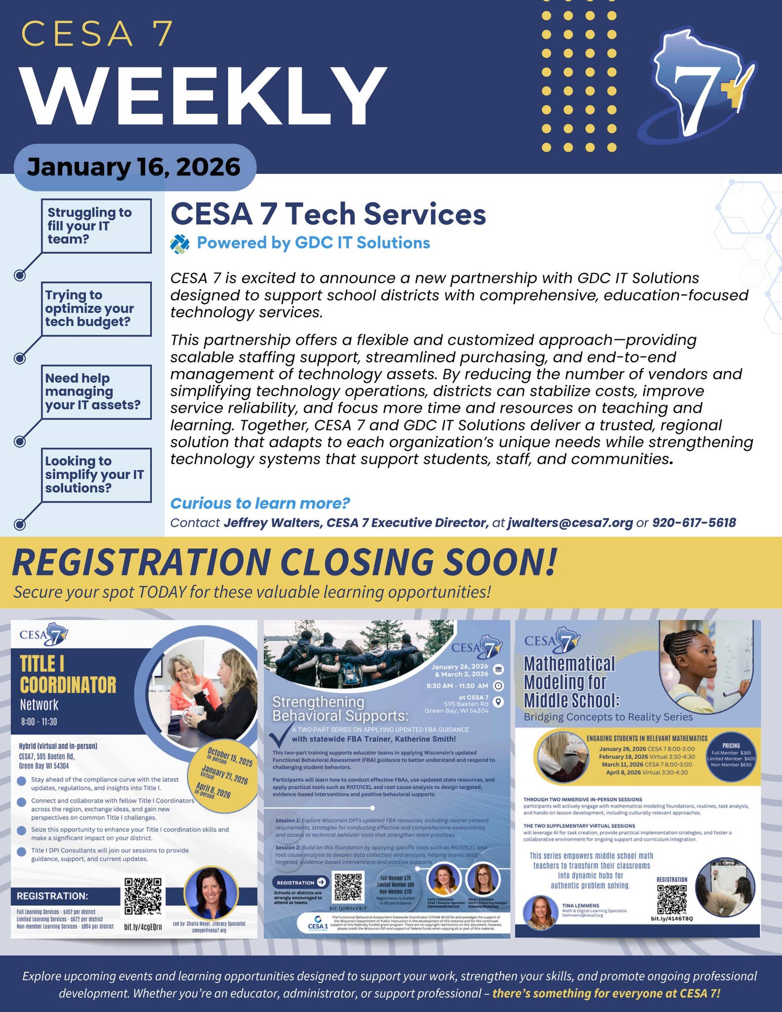 CESA 7 Weekly | Jan. 16, 2026 by CESA7 - Issuu
