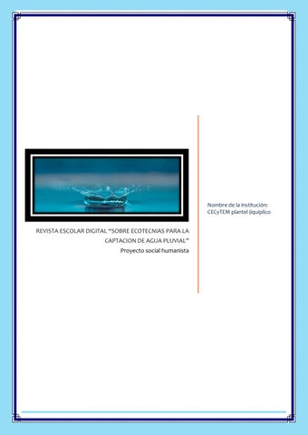 Ecotecnias y Captación de Agua Pluvial