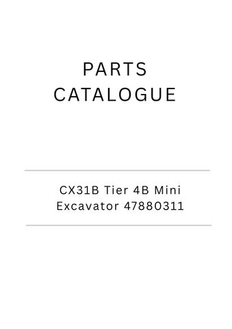 Case CX31B Tier 4B Mini Excavator Parts Catalogue – Part Number 47880311
