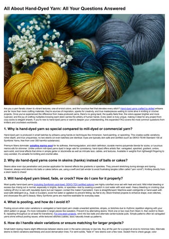 All About Hand-Dyed Yarn All Your Questions Answered