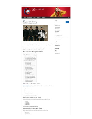 Gangster style clothing