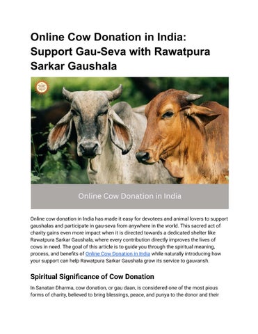 Online Cow Donation in India