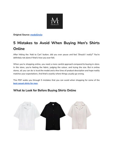 5 Mistakes to Avoid When Buying Men's Shirts Online