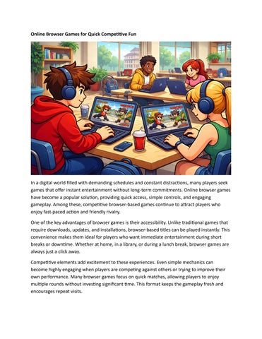 Online Browser Games for Quick Competitive Fun