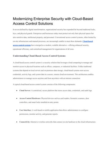 Modernizing Enterprise Security with Cloud-Based Access Control ...