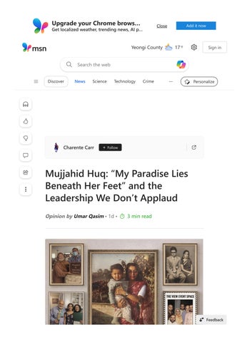 Mujjahid Huq: “My Paradise Lies Beneath Her Feet” and the Leadership We Don’t Applaud