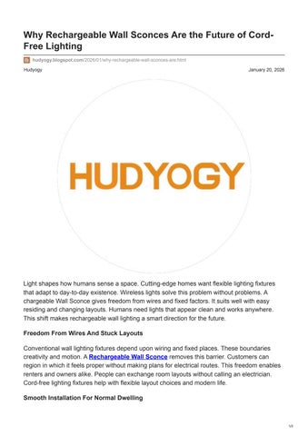 Rechargeable Wall Sconce - Why Rechargeable Wall Sconces Are the Future of Cord-Free Lighting