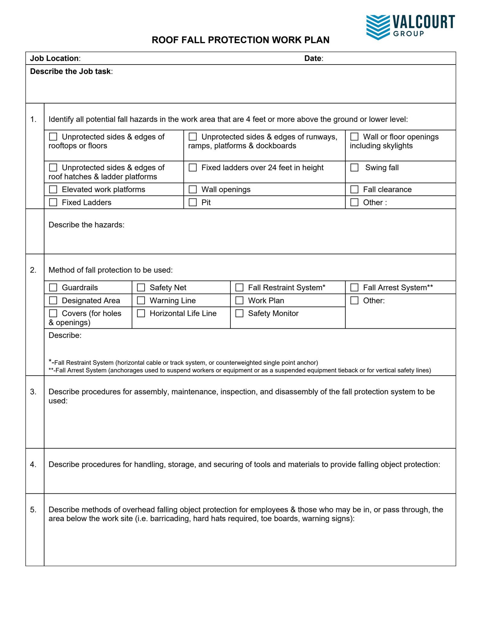 Fall Protection Work Plan by The Valcourt Group - Issuu