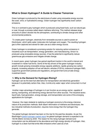 What is Green Hydrogen