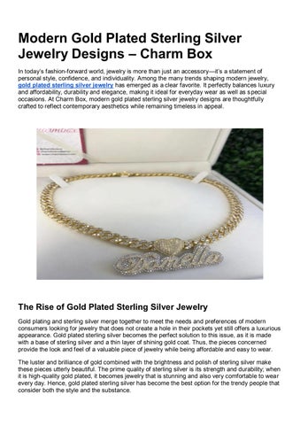 Modern Gold Plated Sterling Silver Jewelry Designs – Charm Box