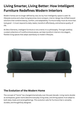Living Smarter, Living Better How Intelligent Furniture Redefines Modern Interiors