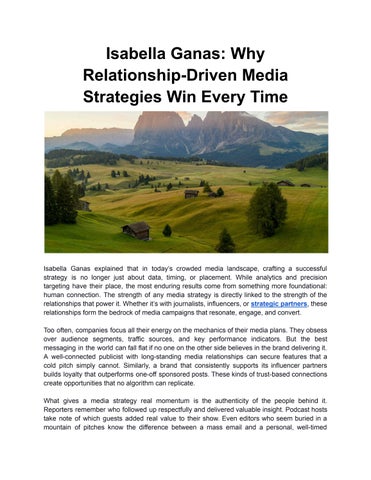 Isabella Ganas_ Why Relationship-Driven Media Strategies Win Every Time