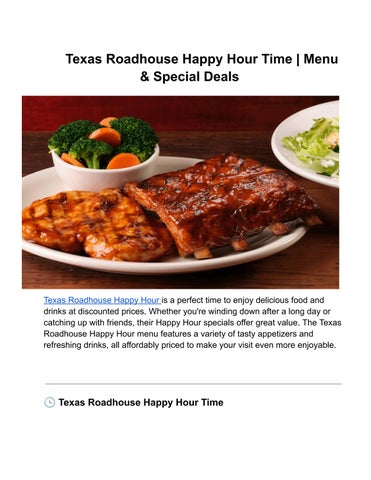 Texas Roadhouse Happy Hour Time _ Menu & Special Deals