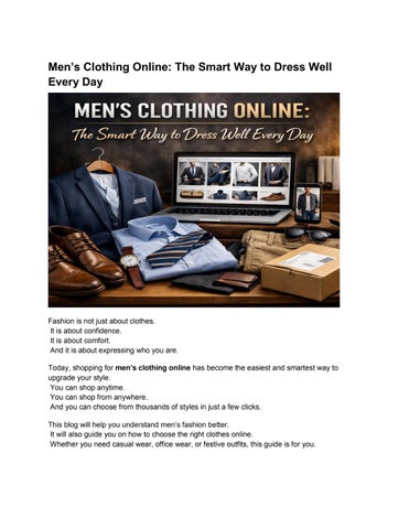 Men’s Clothing Online: The Smart Way to Dress Well Every Day