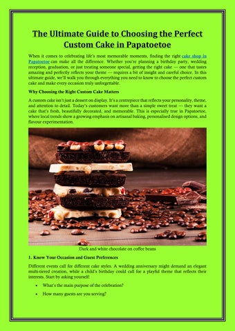 The Ultimate Guide to Choosing the Perfect Custom Cake in Papatoetoe