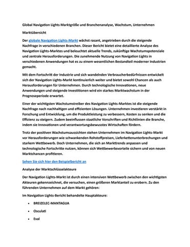 Global Navigation Lights Marktgröße und Branchenanalyse, Wachstum, Unternehmen