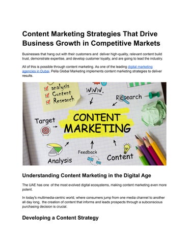 Content Marketing Strategies That Drive Business Growth in Competitive Markets