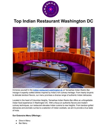 Top Indian Restaurant Washington DC