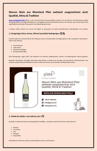 Warum Wein aus Rheinland Pfalz weltweit ausgezeichnet wird Qualität, Klima & Tradition