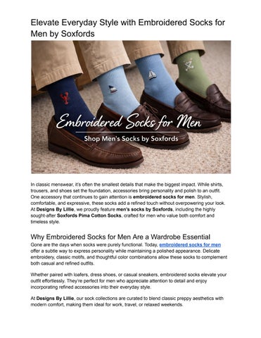 Elevate Everyday Style with Embroidered Socks for Men by Soxfords