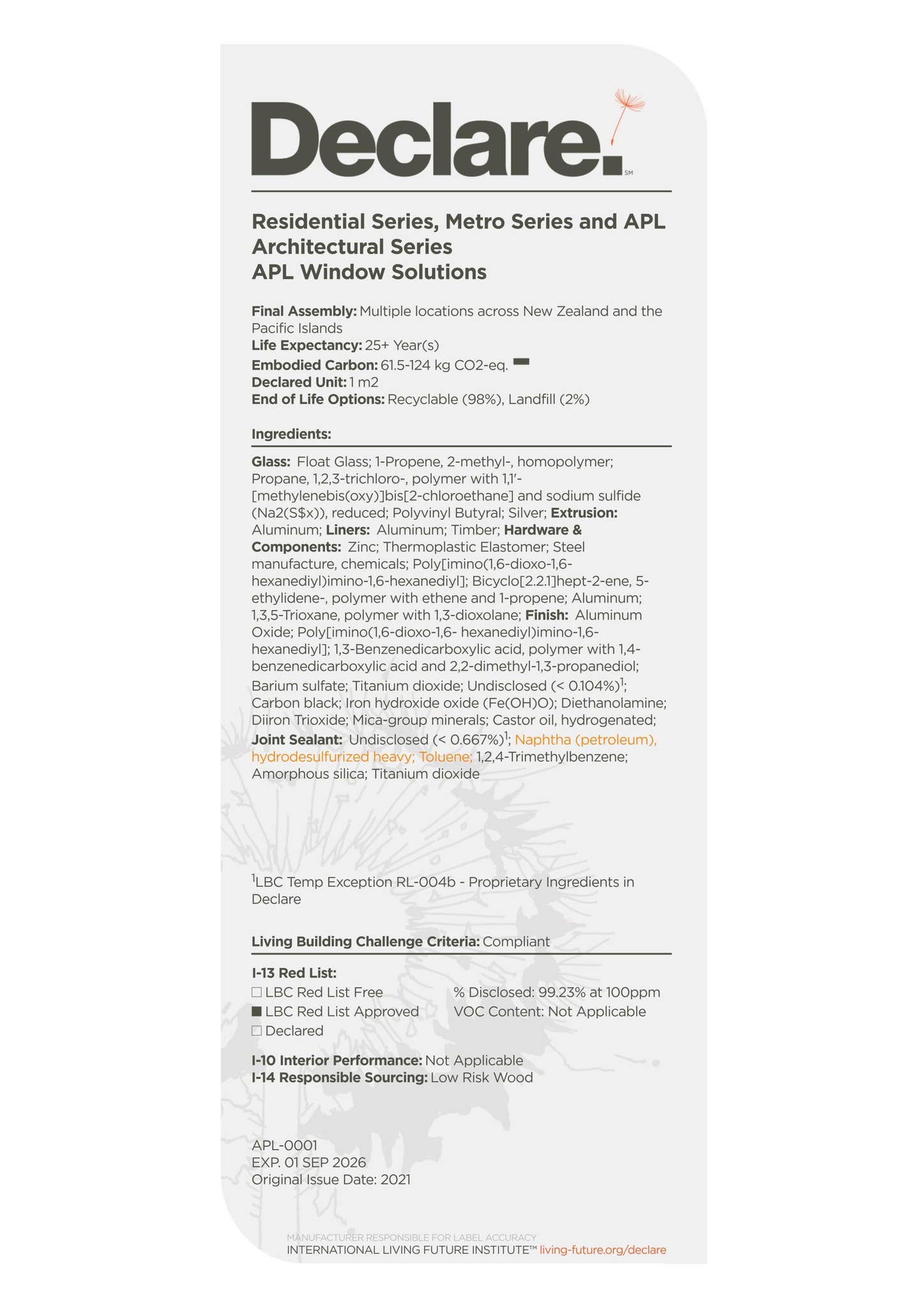 Declare Label Example Declare label by APL Window Solutions - Issuu