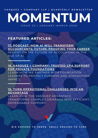Issue 23 - Vasquez + Co. Newsletter 2026 Q1