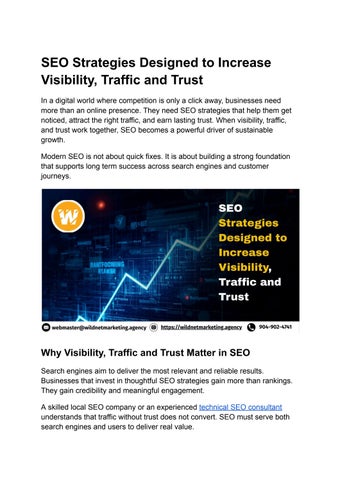 SEO Strategies Designed to Increase Visibility, Traffic and Trust
