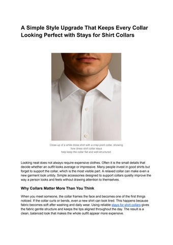 A Simple Style Upgrade That Keeps Every Collar Looking Perfect with Stays for Shirt Collars