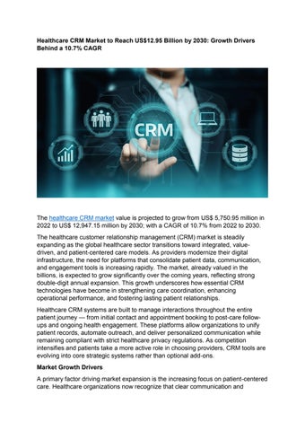 From US$5.75B to US$12.95B: How Healthcare CRM Is Transforming Patient Engagement