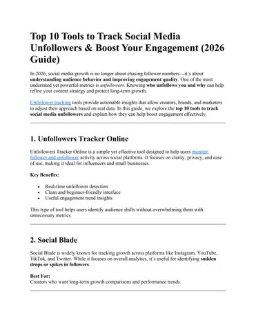 Top 10 Tools to Track Social Media Unfollowers