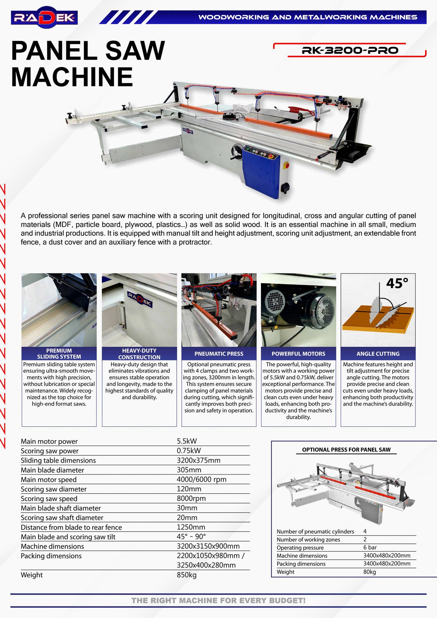 PANEL SAW MACHINE (RK-3200-PRO) - BROCHURE by RADEK - Woodworking ...