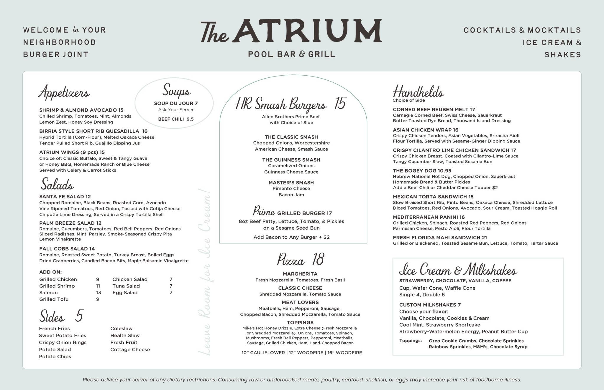 Atrium Menu QR Code by huntersruncountryclub - Issuu