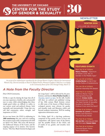 CSGS Winter 2026 Newsletter