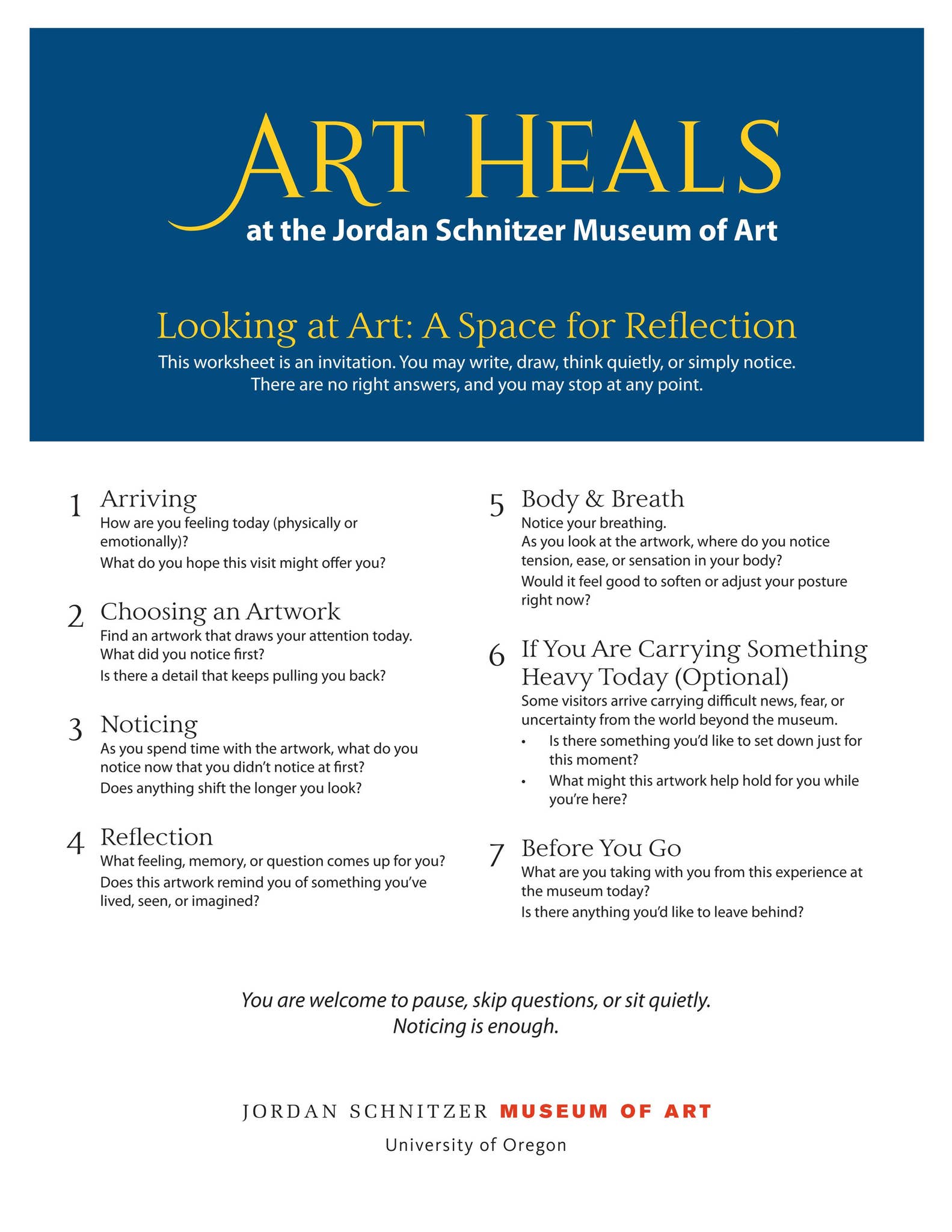 ART HEALS REFLECTION WORKSHEET by jsmauo - Issuu