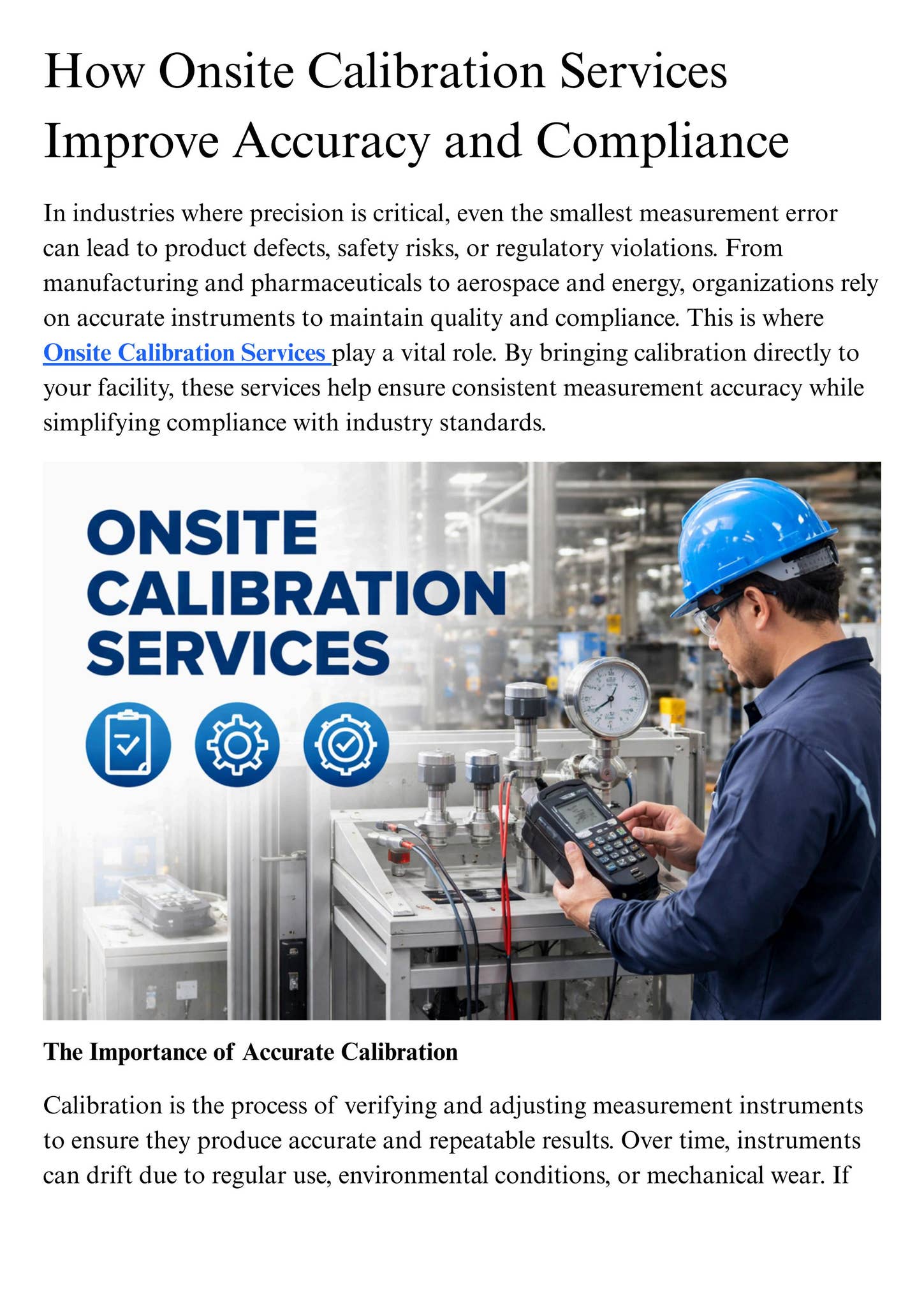 How Onsite Calibration Services Improve Accuracy and Compliance by ...
