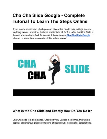 Cha Cha Slide Google - Complete Tutorial To Learn The Steps Online